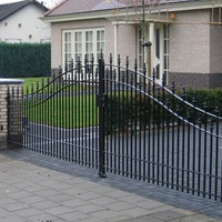 Poort met gebogen banden en hekwerk